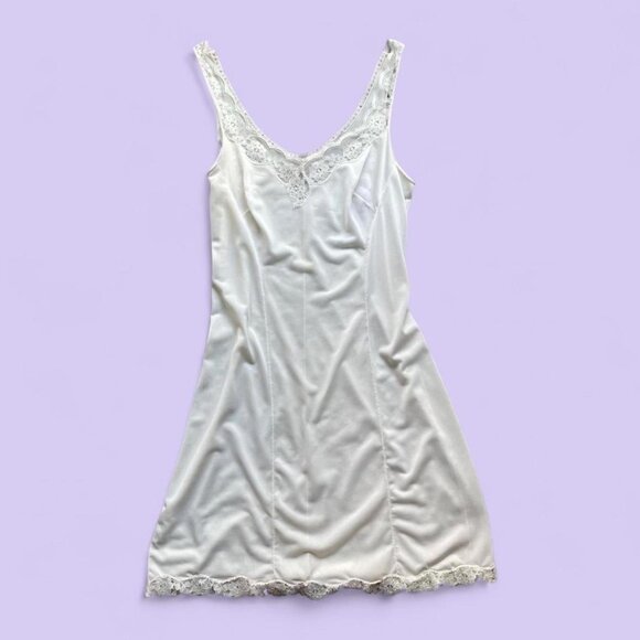 Vintage Helios French Lace Slip Dress – Made in France (S/M) - Picture 1 of 7